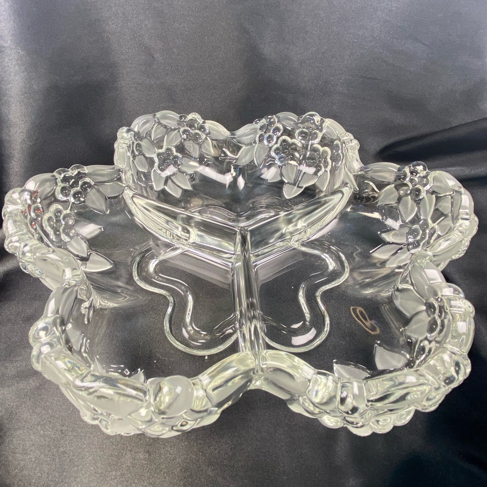 Vintage Mikasa Carmen Crystal 3-Part Divided Serving Dish